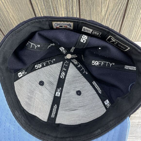 Anaheim Angels Hat Fitted Mens 7 1/8 Blue Plain Logo New Era MLB Baseball Cap - Picture 16 of 16